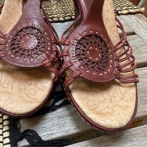 Sofft Leather Sandals with Woven Detail